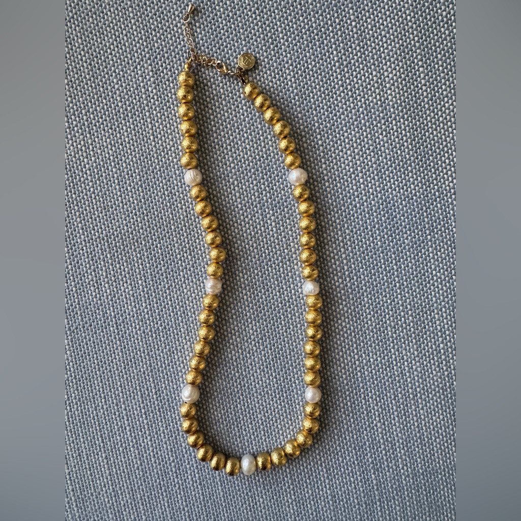 Lisi Lerch Single Strand Beaded Necklace Gold